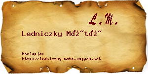 Ledniczky Máté névjegykártya